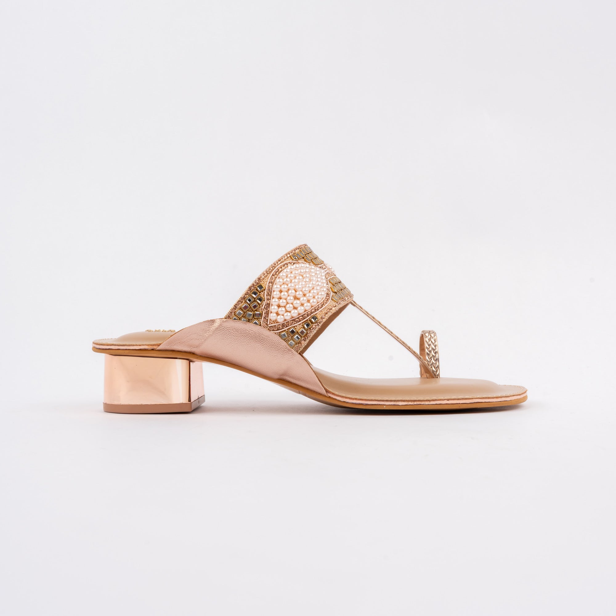 Sultan block heel sandals for women with cushioned footbed, side view