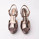 Grey peep toe platform heels for women – Forever Shoe Bazar
