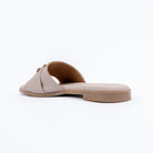 Khaki buckle ballet flats styled for everyday casual wear