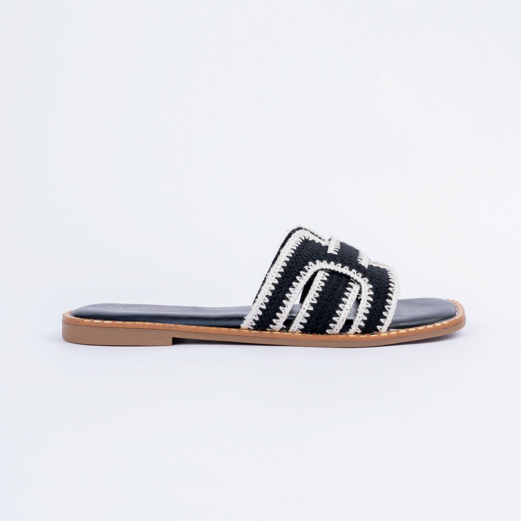 Black whipstitch ballet flats for women – Forever Shoe Bazar