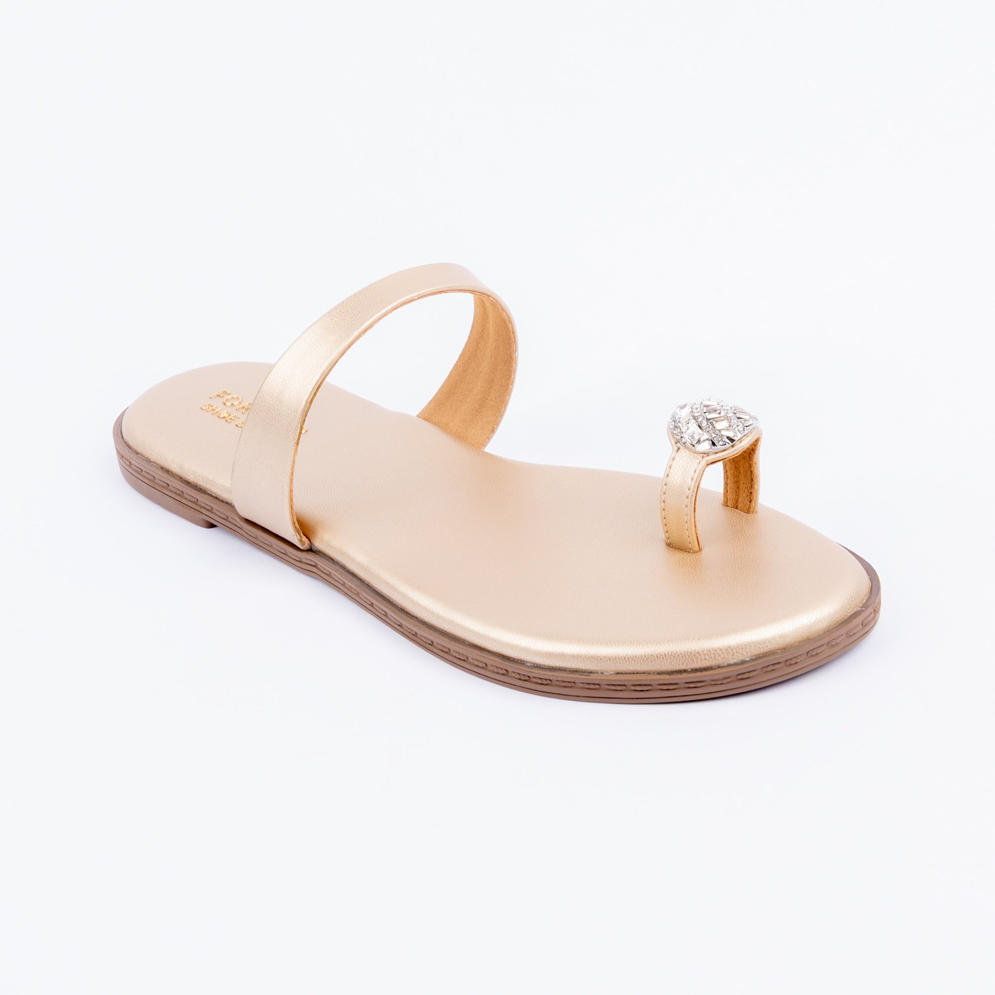 Gold embellished ballet flats for women, pearl halo embellishment