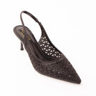 Black pumps for women, three-quarter view