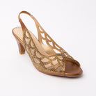 Copper embellished slingback pumps styled for party wear