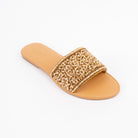 Antic flat slides for women with cushioned footbed, side view