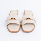 Cream textured ballet flats styled for everyday casual wear