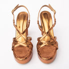 Copper block heel sandals for women – Forever Shoe Bazar