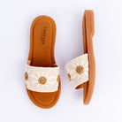 Beige crochet ballet flats for women – Forever Shoe Bazar