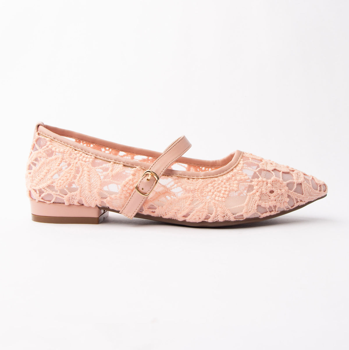Pink Mary Janes for women, side view
