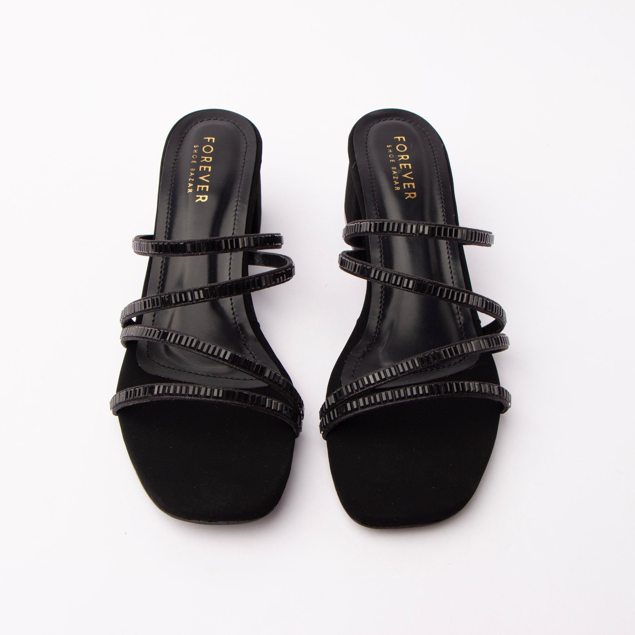 Black criss cross strap mules for women – Forever Shoe Bazar