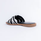 Black flats for women with cushioned footbed, side view