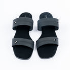 Black dual strap ballet flats for women, clean dual-strap upper