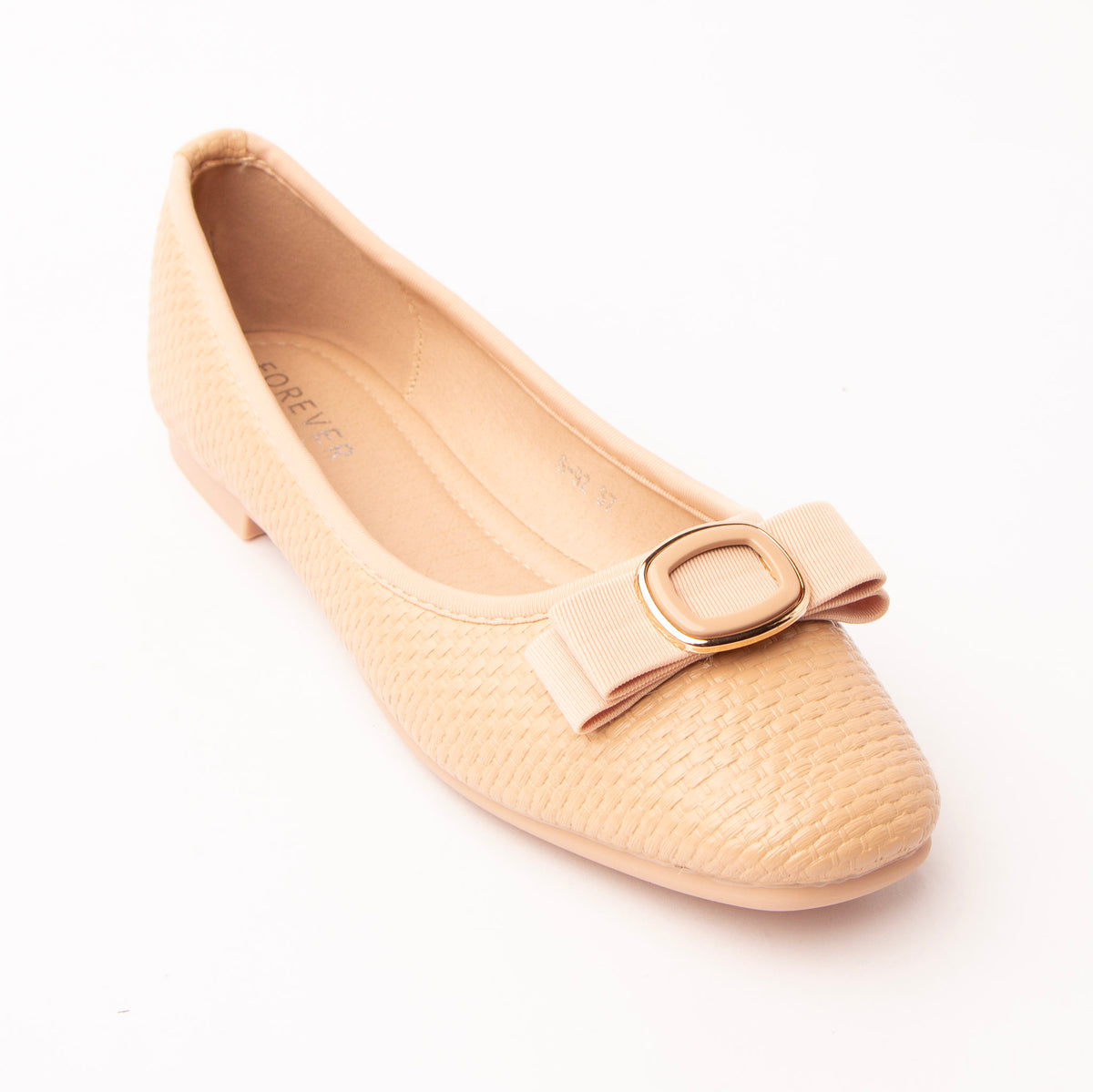 Pink woven ballerina flats for women - Forever Shoe Bazar