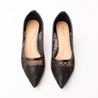 Black embroidered mesh pumps for women – Forever Shoe Bazar