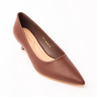 Brown pointed kitten heels for women - Forever Shoe Bazar