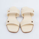 Cream dual strap ballet flats for women, clean dual-strap upper