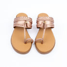 Champagne metallic ballet flats styled for everyday casual wear