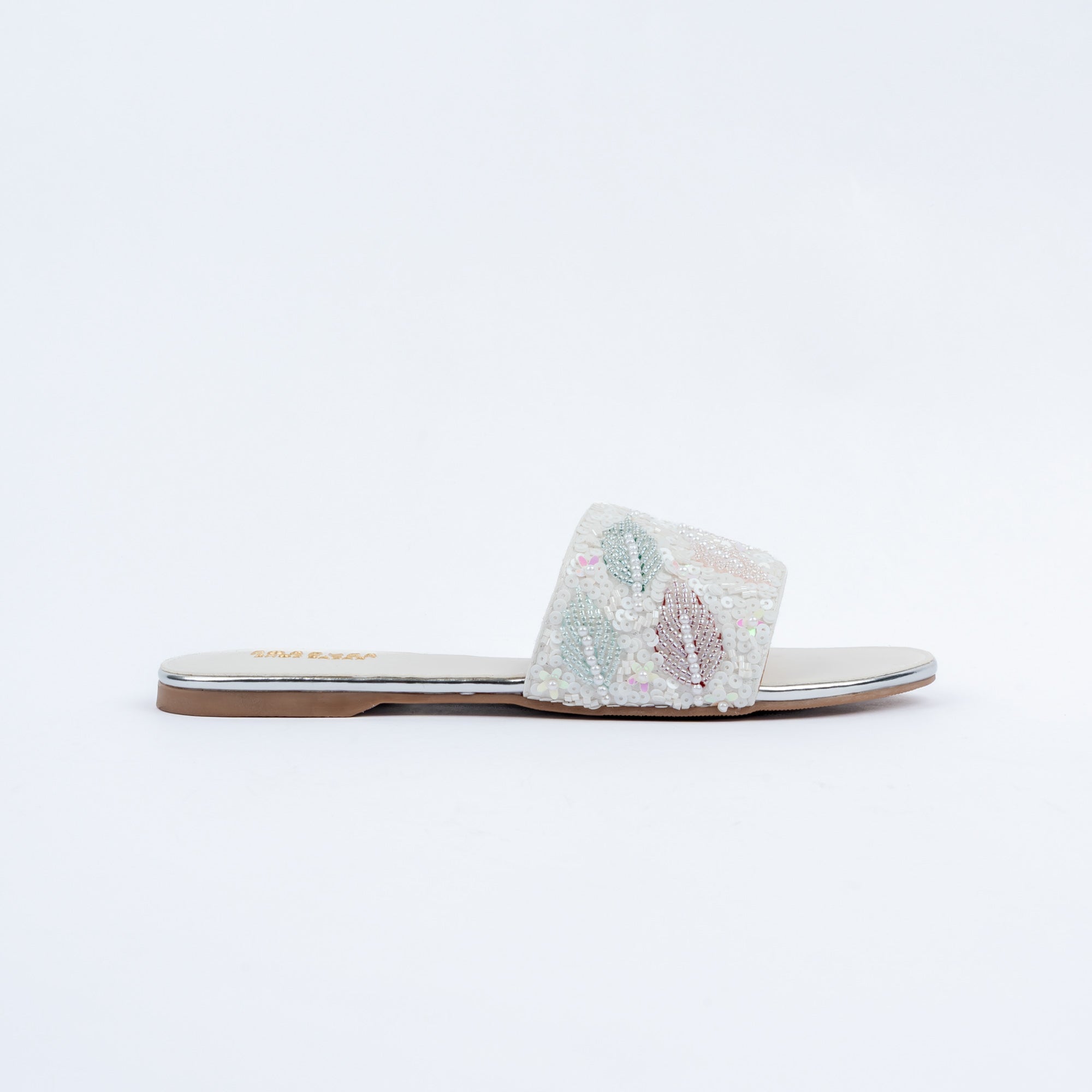 White sequin ballet flats for women – Forever Shoe Bazar