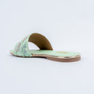 Sea Green flats for women with cushioned footbed, side view