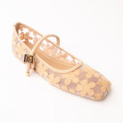 Khaki flats for women, three-quarter view