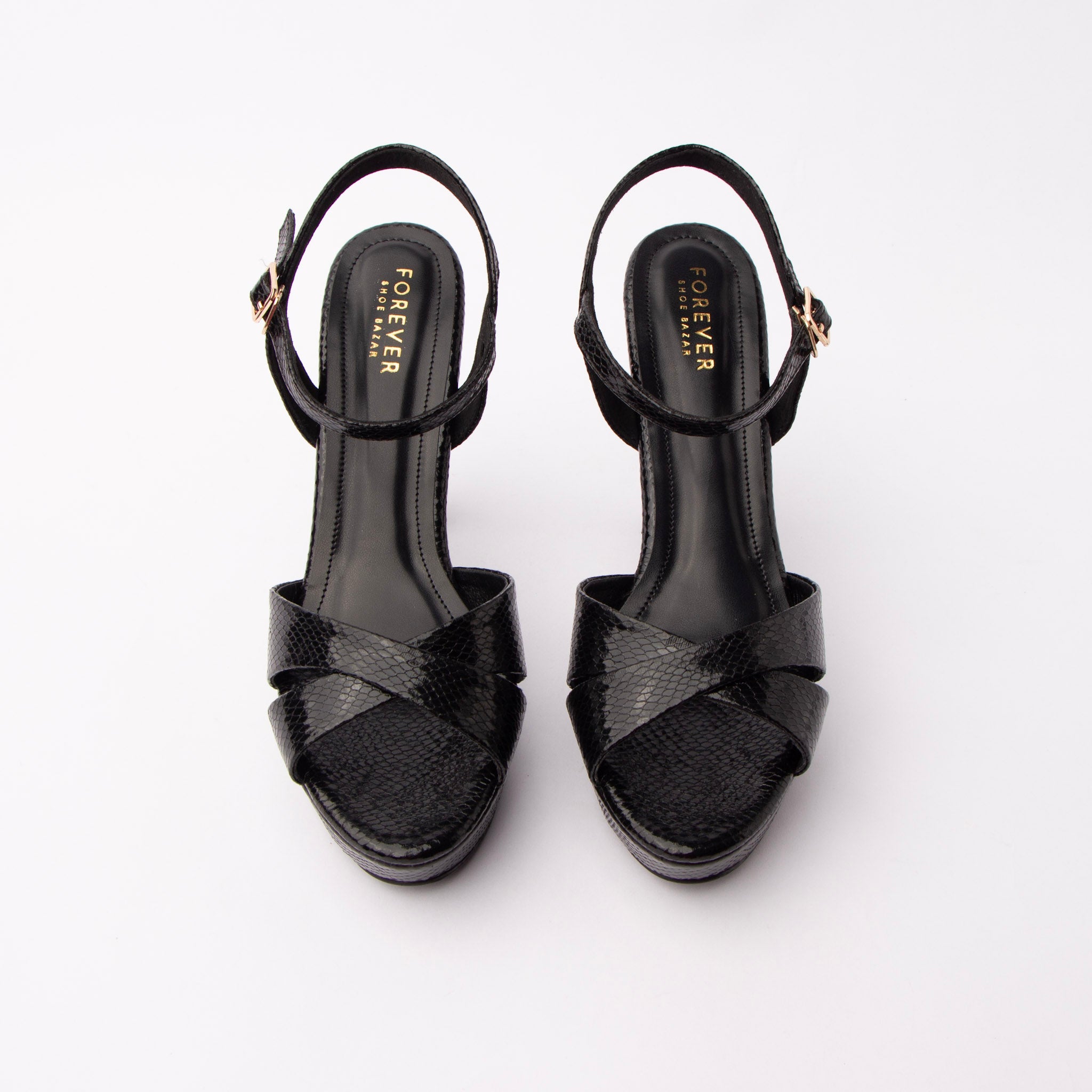 Black snake print platform sandals for women – Forever Shoe Bazar