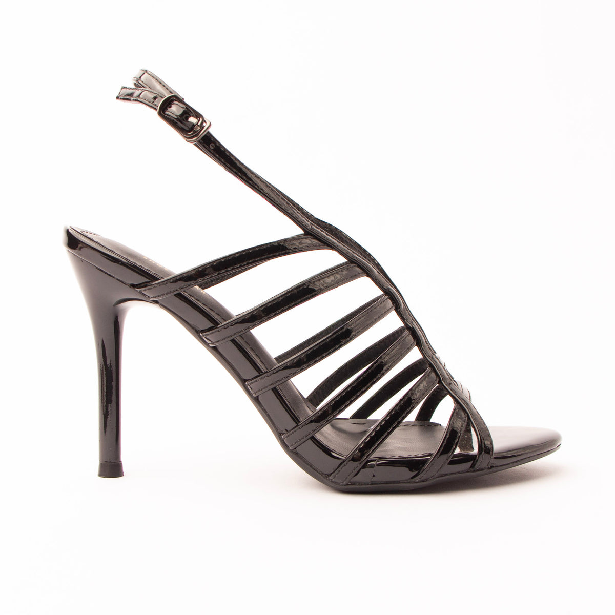 Black sandals for women, side view
