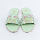 Sea Green sequin ballet flats styled for everyday casual wear