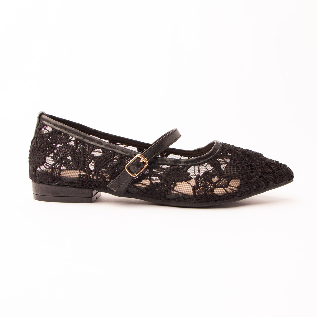 Black Mary Janes for women, side view