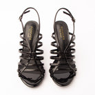 Black sandals for women, both shoes from the front
