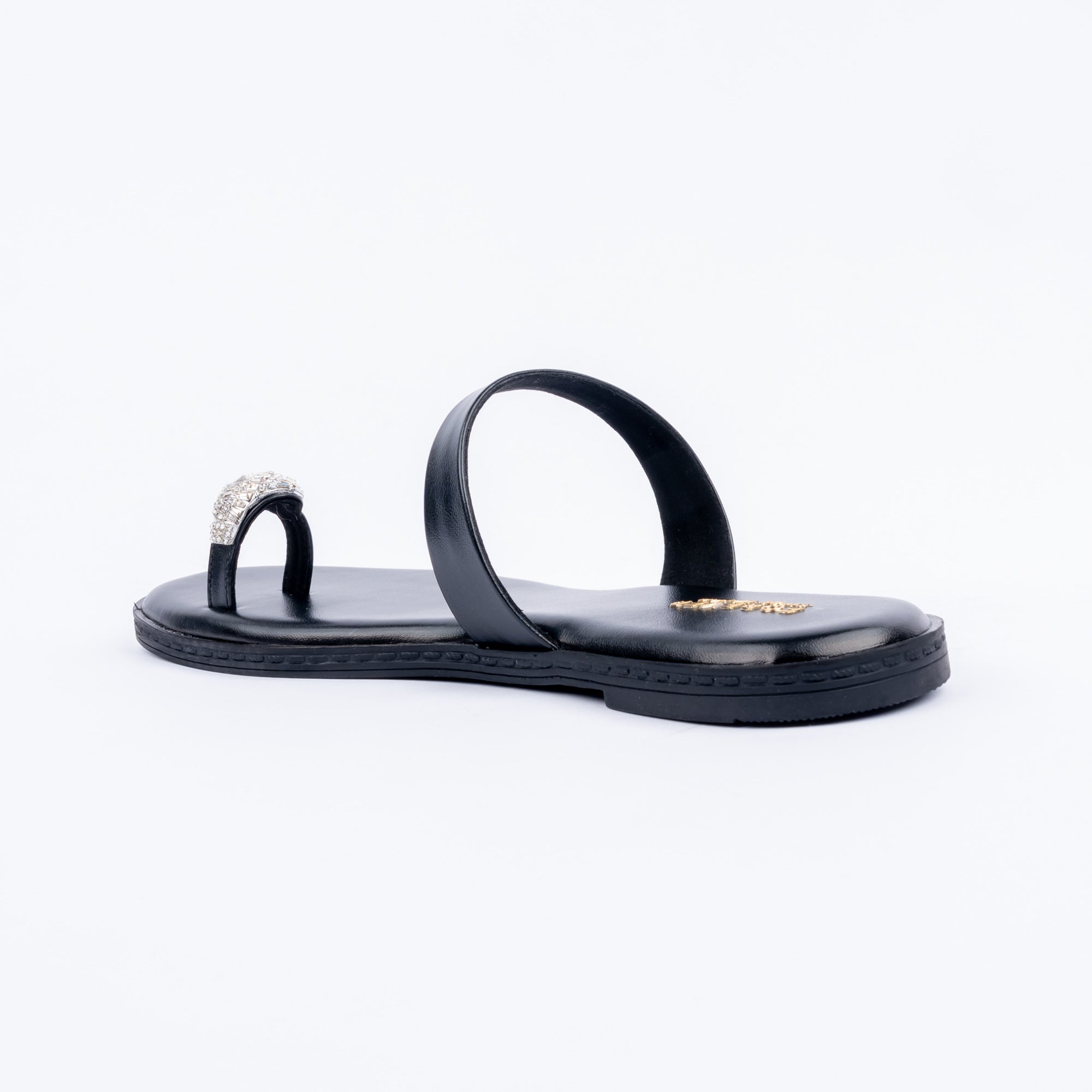 Black embellished ballet flats styled for everyday casual wear
