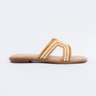 Beige beaded ballet flats for women – Forever Shoe Bazar