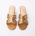 Copper block heel mules for women – Forever Shoe Bazar