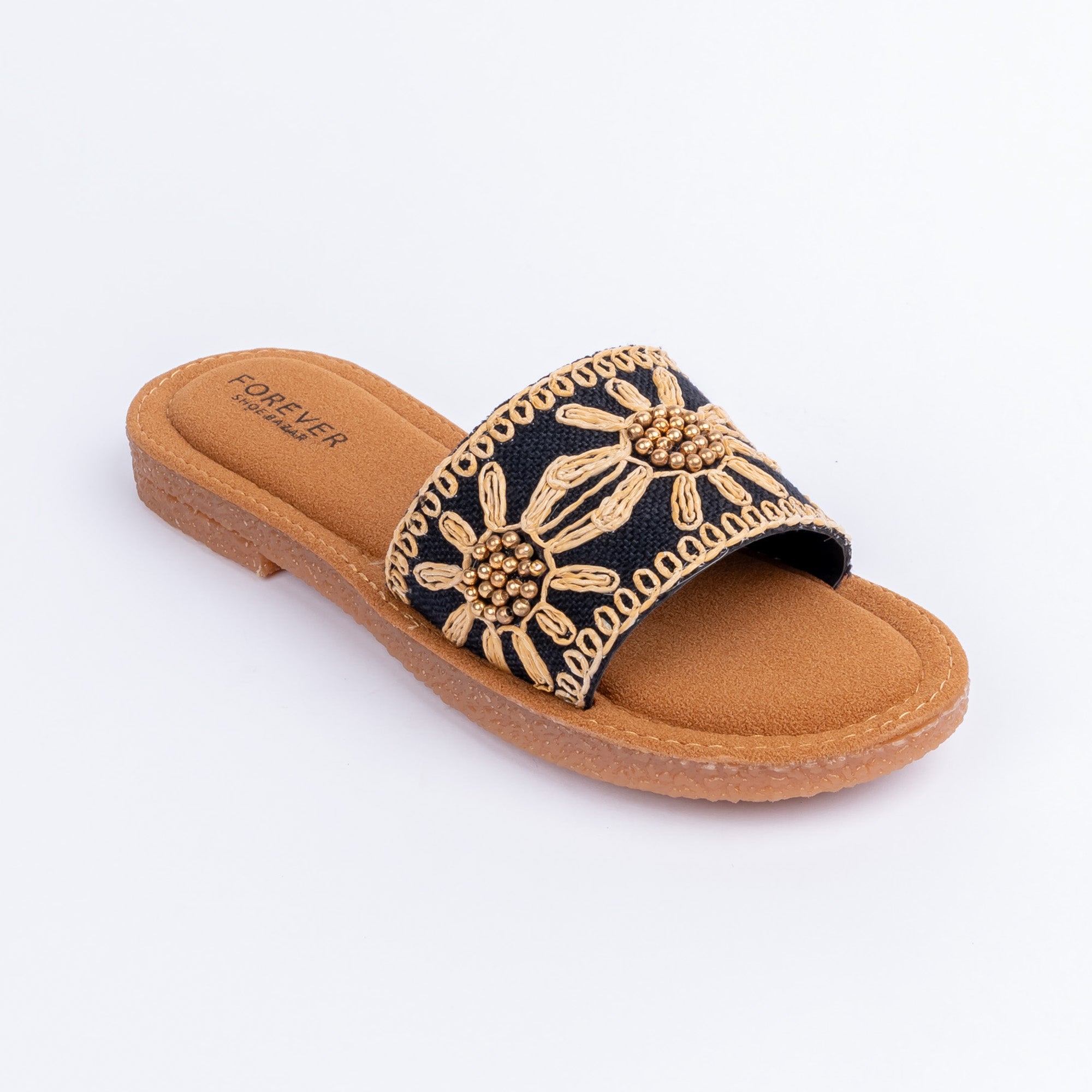 Black crochet ballet flats for women, handwoven crochet upper