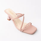 Pink mules for women, three-quarter view