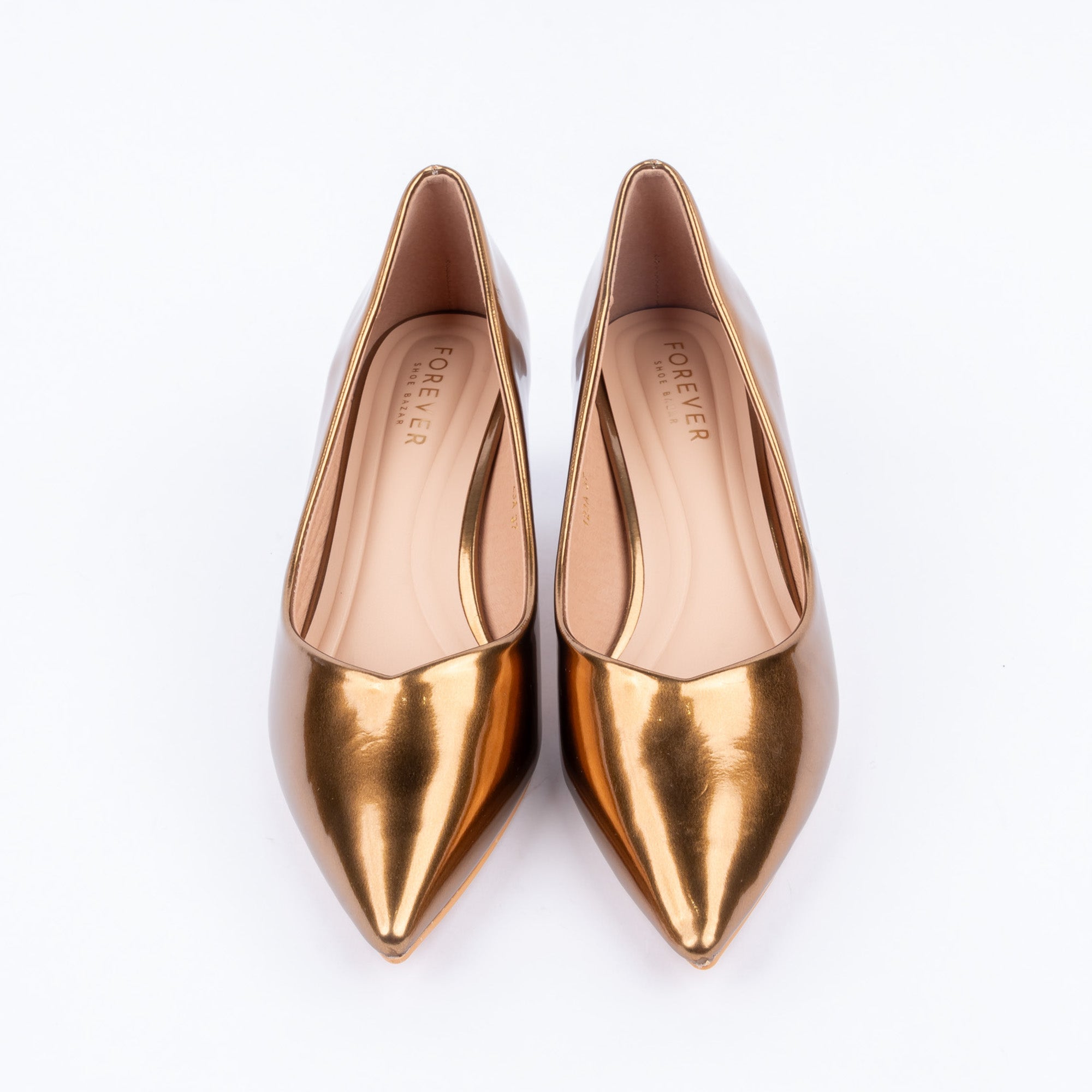 Brown pumps styled for party wear