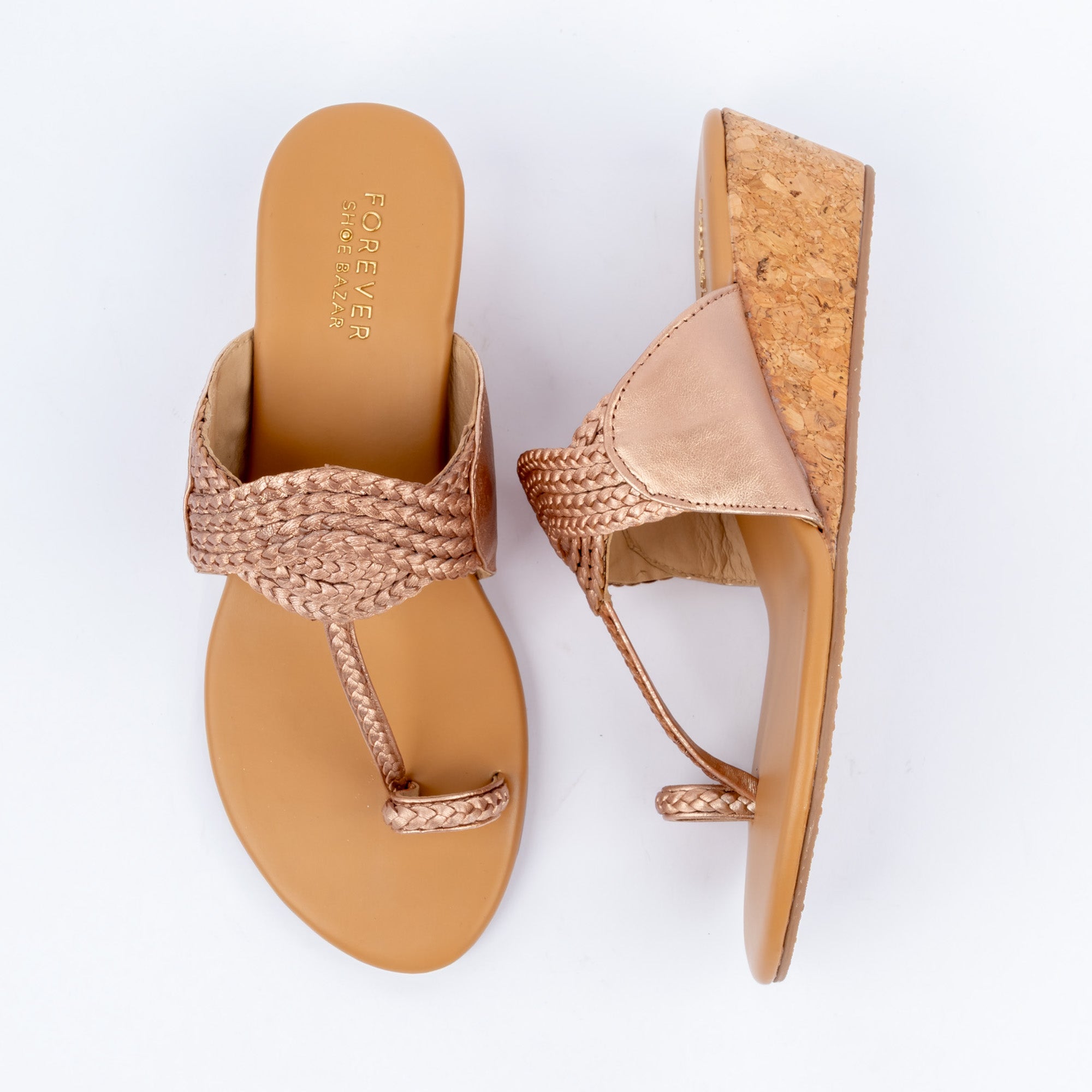 The Braided Cork Wedge - Champagne — view 5