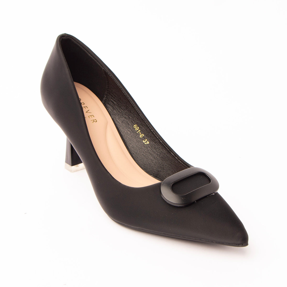 Black buckle court shoes for women - Forever Shoe Bazar