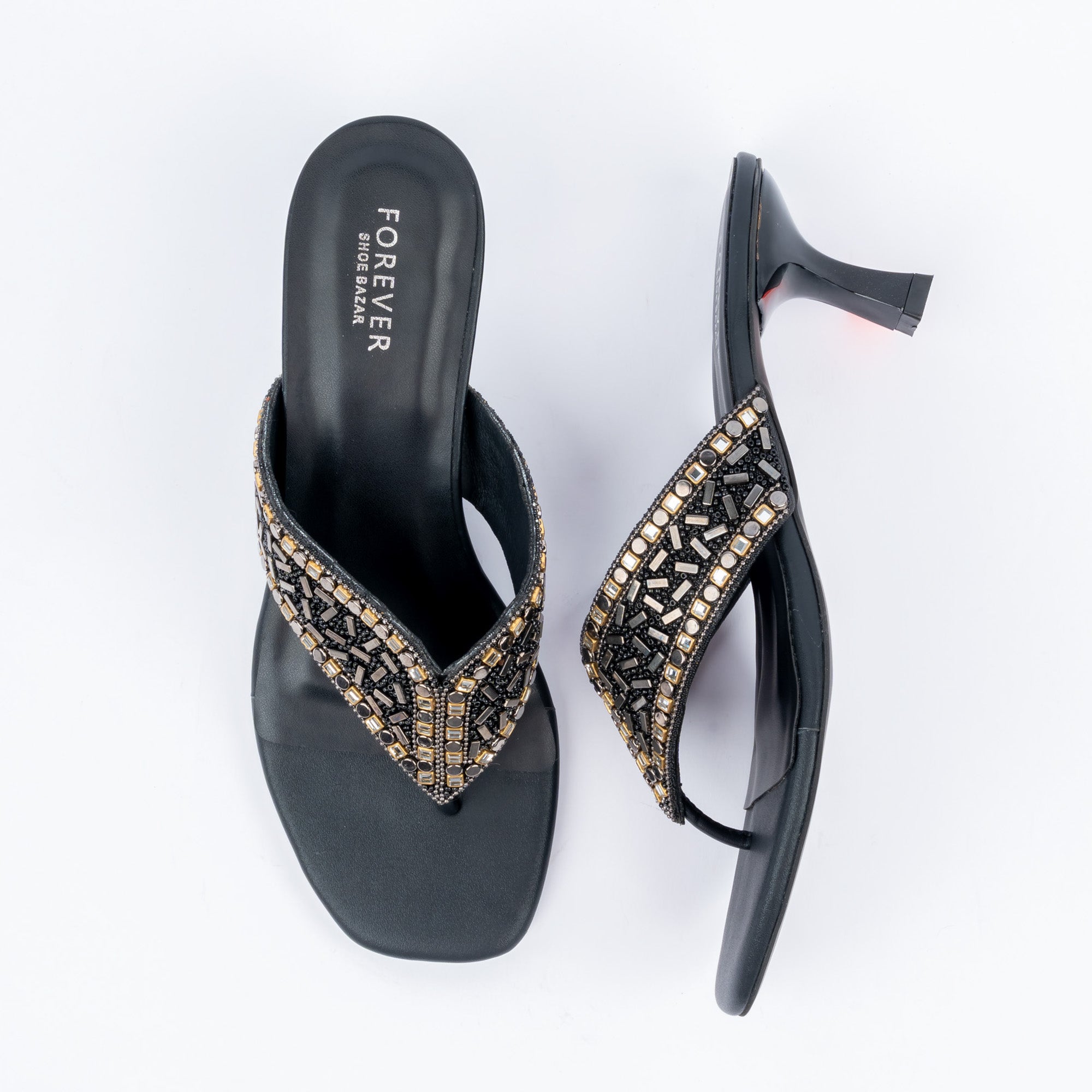 The Beaded Thong - Black — view 5