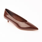Coffee Brown pumps for women, three-quarter view