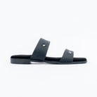 Black dual strap ballet flats styled for everyday casual wear
