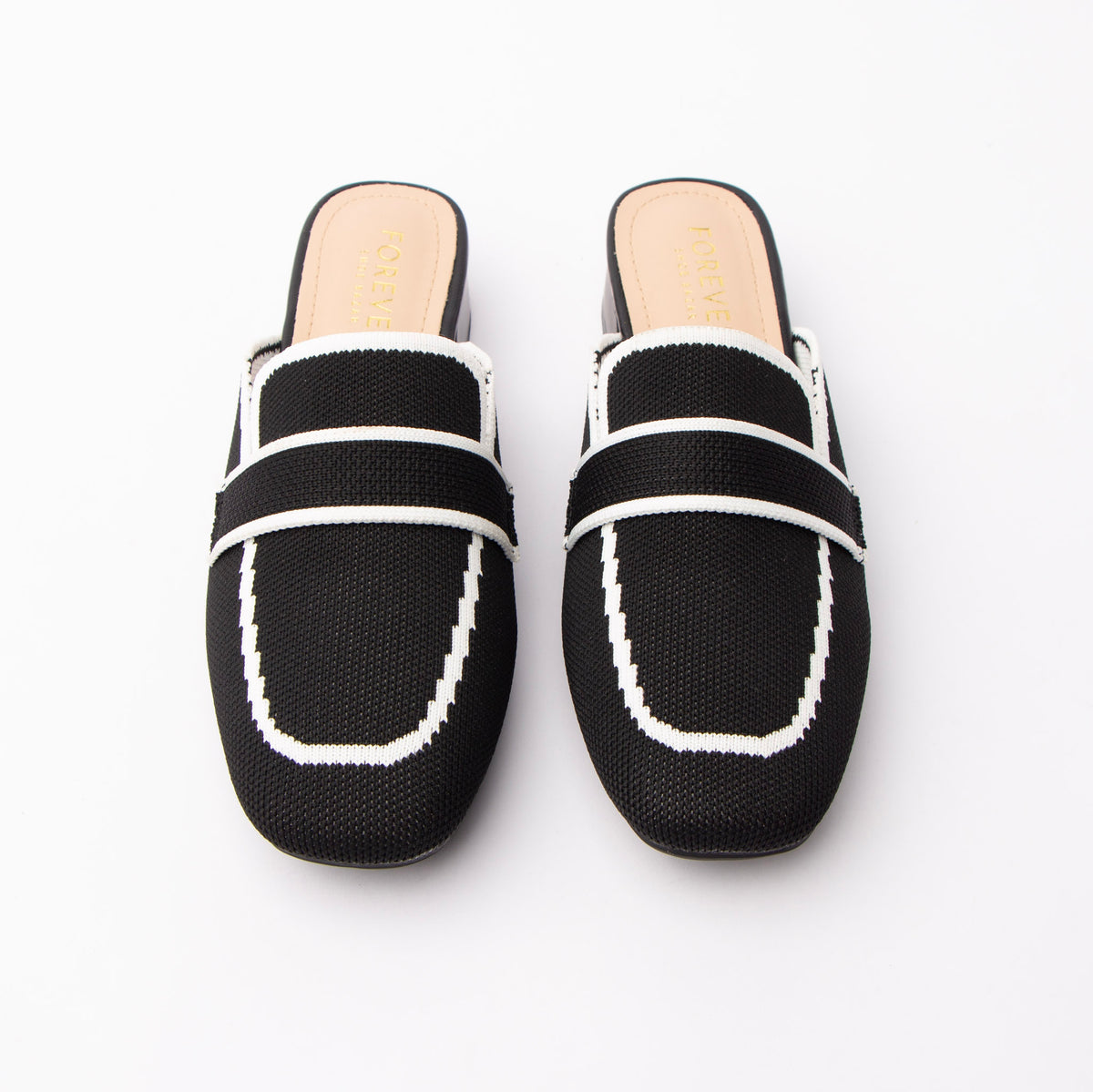 Black knit loafer mules for women – Forever Shoe Bazar