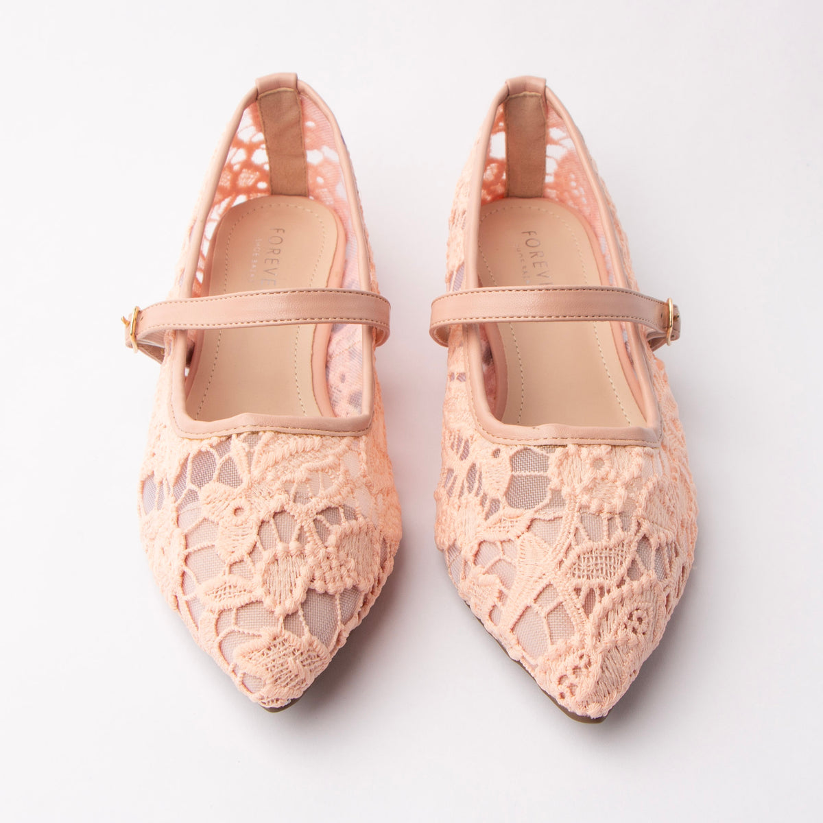 Pink Mary Janes for women, both shoes from the front