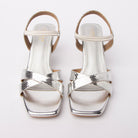 Silver kitten heel sandals for women – Forever Shoe Bazar