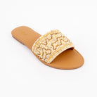 Gold flat slides for women – Forever Shoe Bazar