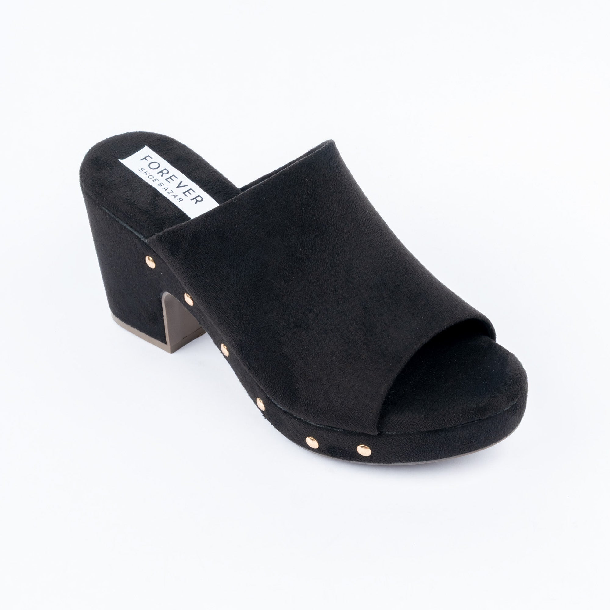 Black platform heel mules for women – Forever Shoe Bazar
