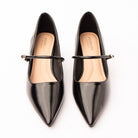 Black mary jane kitten heels styled for everyday wear
