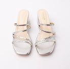 Silver criss cross strap mules for women – Forever Shoe Bazar