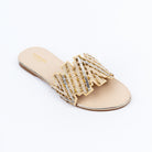 Gold party flats styled for party and festive wear