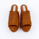 Tan platform heel mules for women – Forever Shoe Bazar