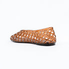 Coffee brown jelly flats for women with cushioned footbed, side view