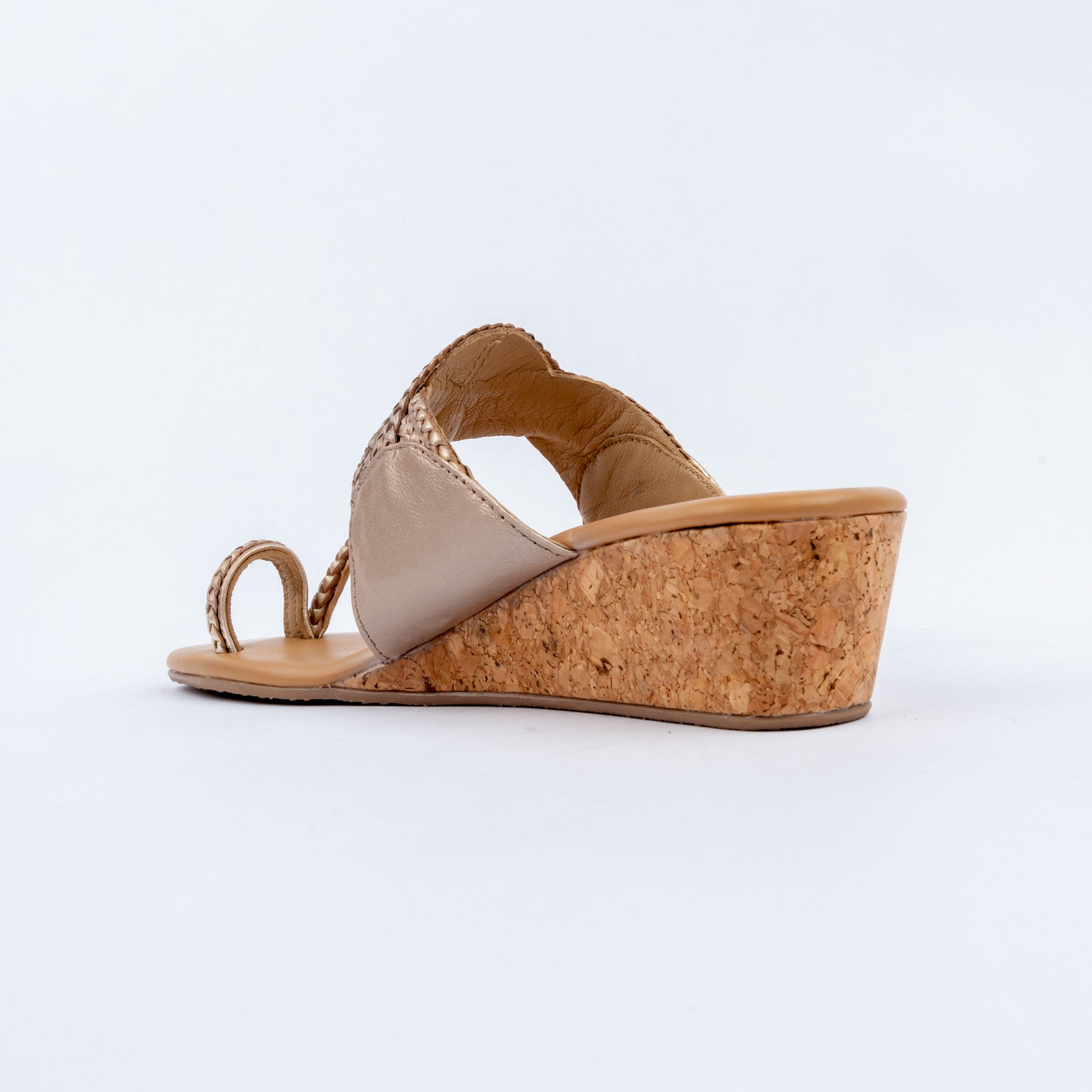 The Braided Cork Wedge - Gold — view 5